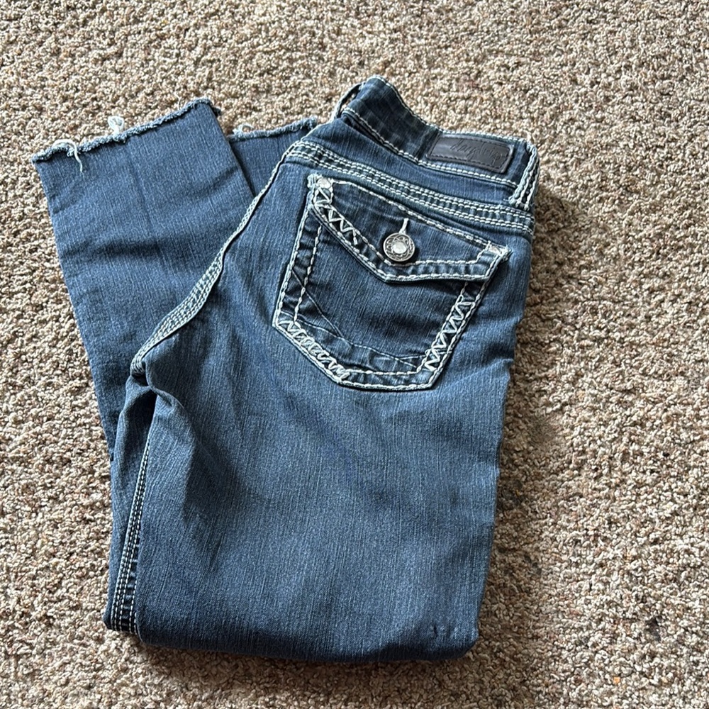 Daytrip Blue Skinny Jeans with Decorative Stitching